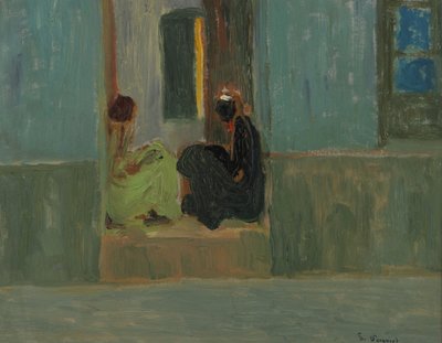 Black Women at the Door or Black Women in the Hallway by Pedro Figari
